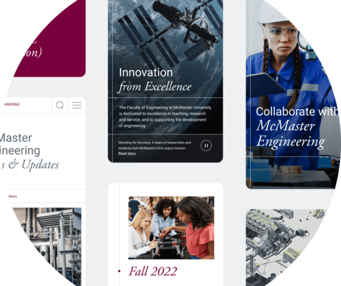 Screenshots of the McMaster Engineering website